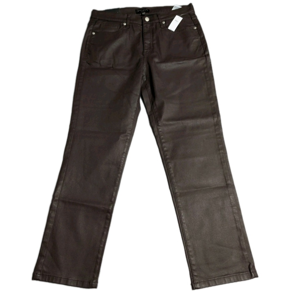 NWT Banana Republic High Rise Slim Coated Jeans Womens 30/10 Brown Ankle